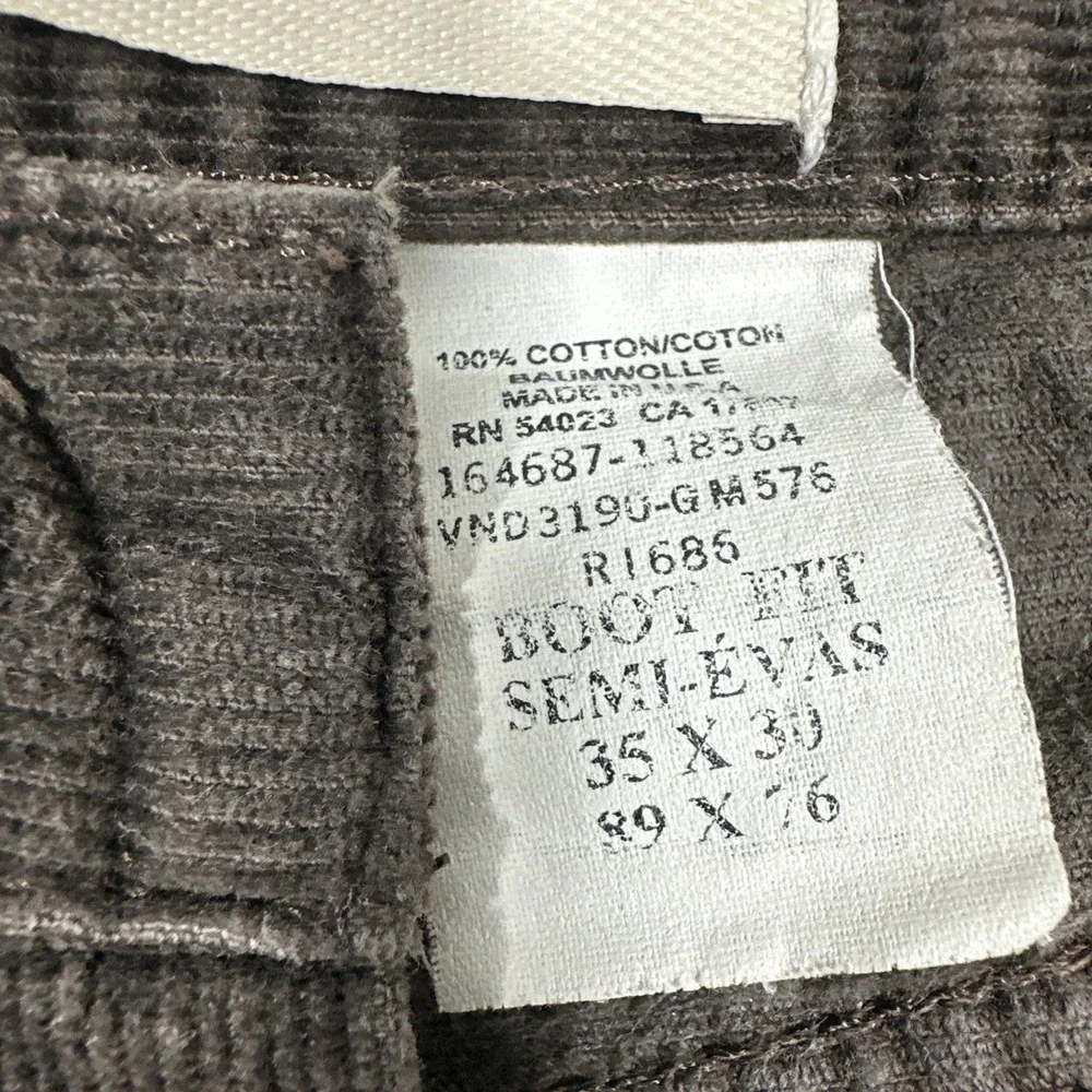 GAP Boot Fit Vintage Corduroy Pants Men's 35x30 Brown Grunge Retro 90s Made USA